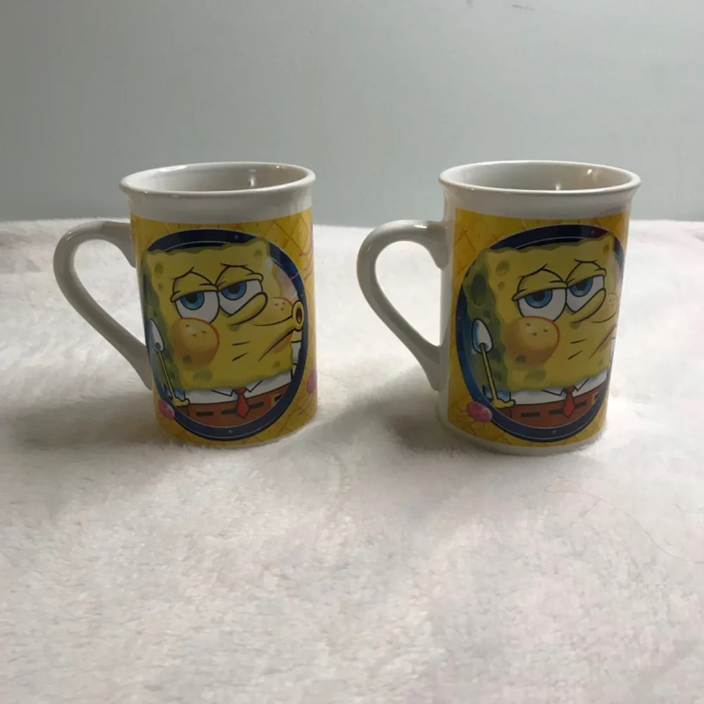 Set of 8oz Mugs Two SpongeBob Squarepants Yellow and White 8oz Mugs - Picture 3 of 7